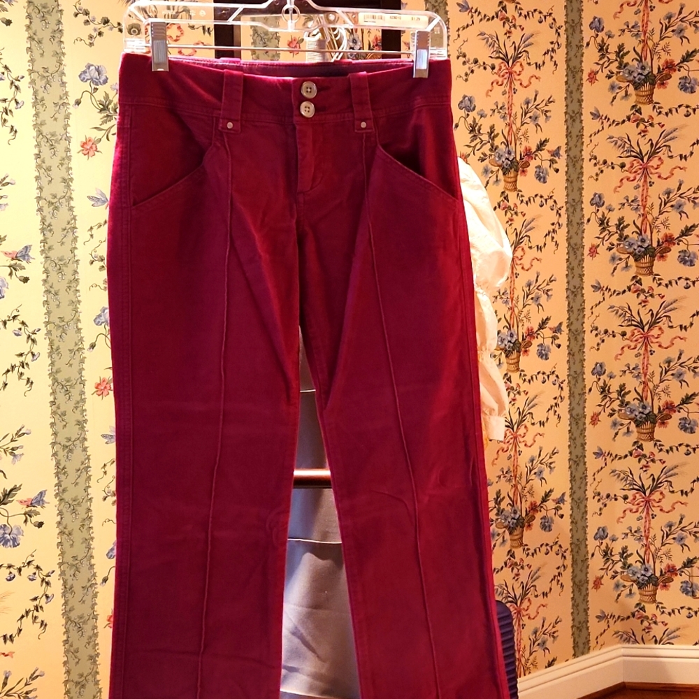Anthropologie Red Corduroy Pants